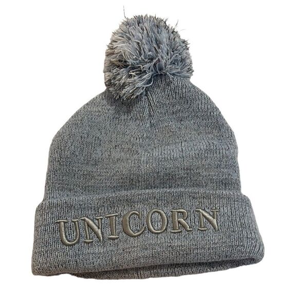 UNICORN light blue & silver snow hat toboggan - Picture 1 of 2